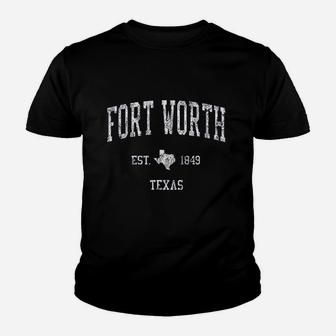 Fort Worth Texas Vintage Sports Design F Worth Youth T-shirt | Crazezy
