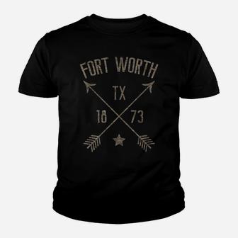 Fort Worth Tx Hoodie Distressed Boho Style Home City Youth T-shirt | Crazezy
