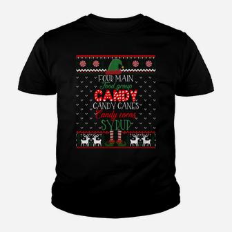 Four Main Food Groups Elf Buddy Christmas Pajama Ugly Sweatshirt Youth T-shirt | Crazezy DE