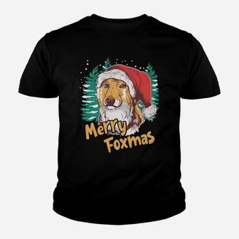 Fox Santa Merry Foxmas Christmas Xmas Family Holidays Gift Sweatshirt Youth T-shirt | Crazezy
