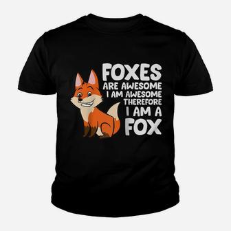 Foxes Are Awesome I Am Awesome Therefore I Am A Fox Raglan Baseball Tee Youth T-shirt | Crazezy