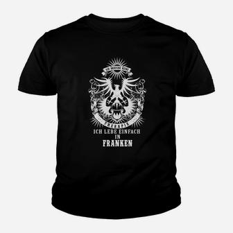 Franken-Pride Kinder Tshirt Schwarz mit Löwenwappen & Sonnenmotiv - Seseable
