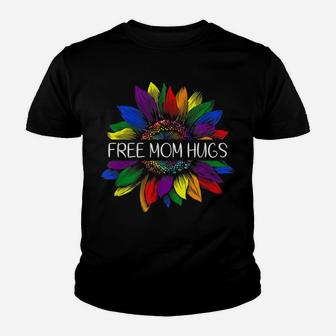 Free Mom Hugs Gay Pride Lgbt Daisy Rainbow Flower Hippie Youth T-shirt | Crazezy CA