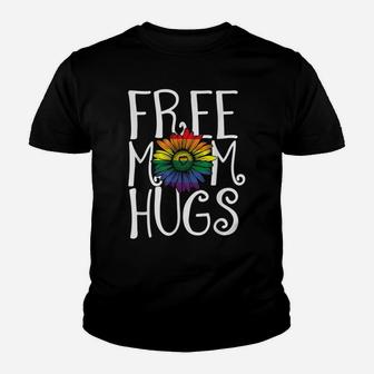Free Mom Hugs Lgbt Gay Pride Rainbow Daisy Flower Youth T-shirt | Crazezy CA