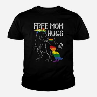 Free Mom Hugs Lgbt Pride Mama Dinosaur Rex Gift Youth T-shirt | Crazezy CA