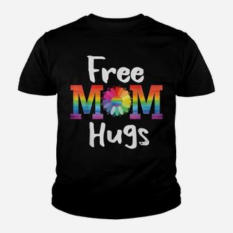Free Mom Hugs Lgbt Pride Parades Daisy Flower Shirt Youth T-shirt | Crazezy