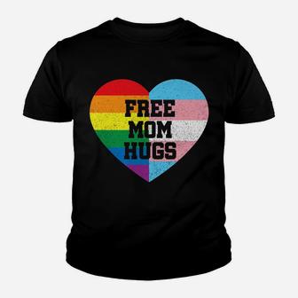 Free Mom Hugs Shirt Gay Pride Gift Transgender Rainbow Flag Youth T-shirt | Crazezy DE