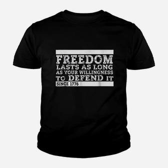 Freedom Lasts Willingness Youth T-shirt | Crazezy CA