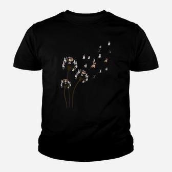 French Bulldog Flower Fly Dandelion Shirt Funny Dog Lovers Youth T-shirt | Crazezy CA