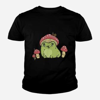 Frog With Mushroom Hat Snail Youth T-shirt | Crazezy