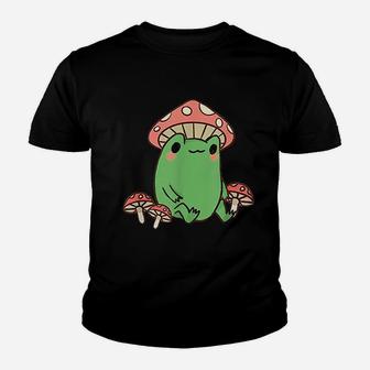 Frog With Mushroom Hat Youth T-shirt | Crazezy