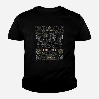 Frog Wizard Hat Moon Dark Academia Aesthetic Cottagecore Youth T-shirt | Crazezy DE