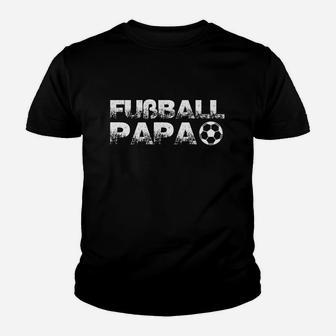 Fußball Papa Kinder Tshirt Schwarz mit Ballmotiv, Geschenk für Väter - Seseable