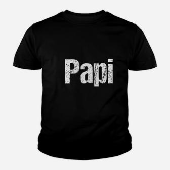 Fun Fathers Day Papi Youth T-shirt | Crazezy