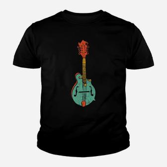 Funky Retro Mandolin Minimalist String Instrument Graphic Youth T-shirt | Crazezy DE