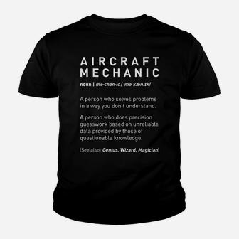 Funny Aircraft Mechanic Meaning - Mechanic Noun Definition Youth T-shirt | Crazezy CA