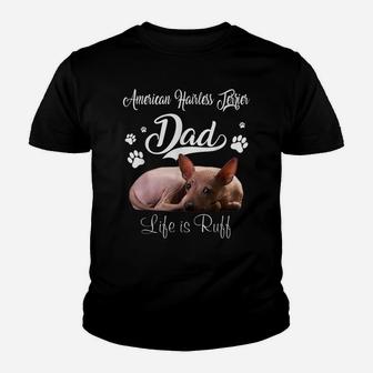 Funny American Hairless Terrier Dad Father Day Lover Dog Youth T-shirt | Crazezy AU