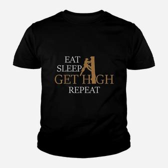 Funny Arborist Eat Sleep Get High Repeat Youth T-shirt | Crazezy