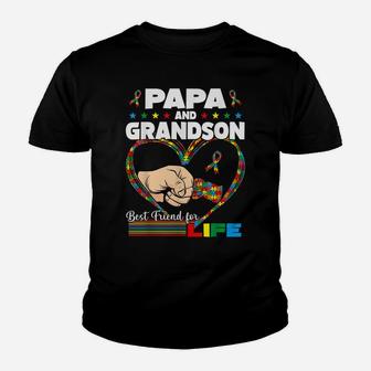 Funny Autism Awareness Papa Grandson Best Friend For Life Youth T-shirt | Crazezy CA