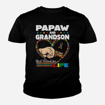 Funny Autism Awareness Papaw Grandson Best Friend For Life Youth T-shirt | Crazezy UK