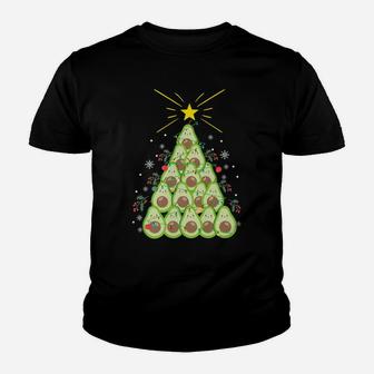 Funny Avocado Xmas Tree Holiday Gift Avocado Lover Christmas Youth T-shirt | Crazezy AU