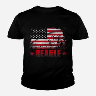 Funny Beagle American Flag Dog Dad Dog Mom Youth T-shirt | Crazezy DE