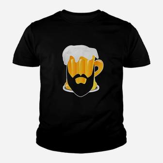 Funny Beer Beard Youth T-shirt | Crazezy DE