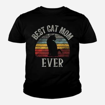Funny Best Cat Mom Ever Cats Mom Lovers Youth T-shirt | Crazezy