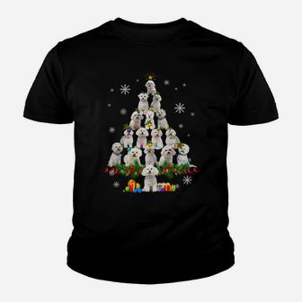 Funny Bichon Frise Christmas Tree Pet Dog Lover Christmas Youth T-shirt | Crazezy CA