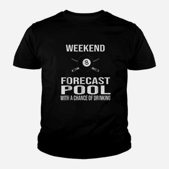 Funny Billiards Weekend Forecast Youth T-shirt | Crazezy