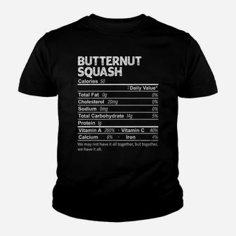 Funny Butternut Squash Nutrition Facts Thanksgiving Food Youth T-shirt | Crazezy DE