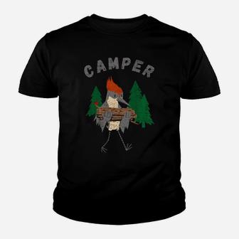 Funny Camping Bird Watcher Youth T-shirt | Crazezy CA