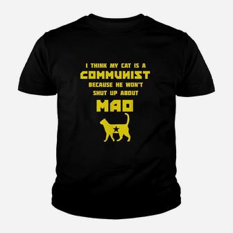 Funny Cat Joke Communist Meow Youth T-shirt | Crazezy