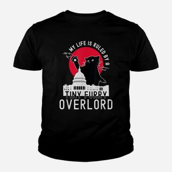 Funny Cat - My Life Is Ruled By A Tiny Furry Overlord Youth T-shirt | Crazezy