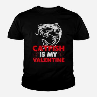 Funny Catfish Is My Valentine Catfish Valentine's Day Youth T-shirt - Monsterry