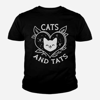 Funny Cats And Tats Product - Tattoo Art Design Youth T-shirt | Crazezy