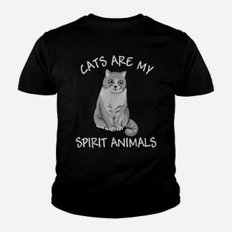 Funny Cats Are My Spirit Animals Gift For Cat Lovers Youth T-shirt | Crazezy DE