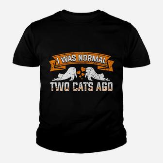 Funny Cats I Was Normal Two Cats Ago Funny Best Cat Lover Youth T-shirt | Crazezy AU