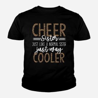 Funny Cheerleading Sister Leopard Cheetah Print Cheer Sister Sweatshirt Youth T-shirt | Crazezy