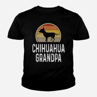 Funny Chihuahua Grandpa Dad Father Lover Dog Owner Retro Youth T-shirt | Crazezy