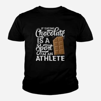 Funny Chocolate Chocoholic Fitness Athlete Gift I Choco Bar Youth T-shirt | Crazezy