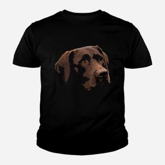 Funny Chocolate Lab Labrador Retriever Dog Head Youth T-shirt | Crazezy DE