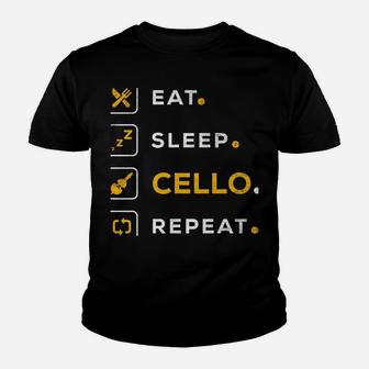 Funny Christmas Cello Musician Gift Eat Sleep Cello Sweatshirt Youth T-shirt | Crazezy AU