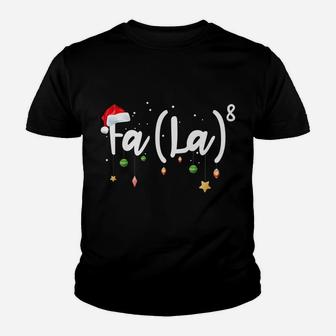Funny Christmas Fa La8 Math Teacher Gift Merry Xmas Youth T-shirt | Crazezy