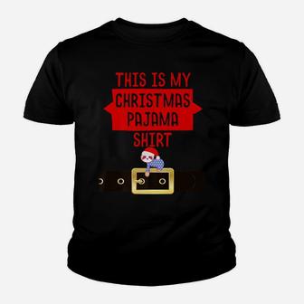 Funny Christmas Family Matching Pajama Sloth Santa Xmas Gift Youth T-shirt | Crazezy