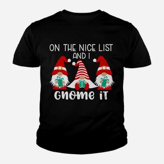 Funny Christmas Gnome Shirt Three Gnomes Gnomies Gnome Lover Youth T-shirt | Crazezy