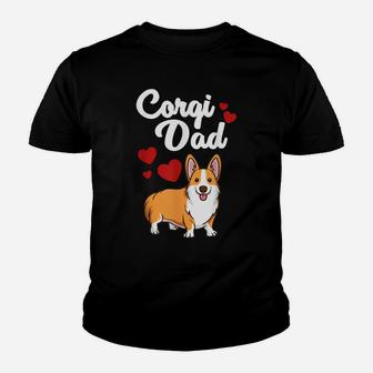 Funny Corgi Dad Gift For Men Cool Pembroke Welsh Corgi Dog Youth T-shirt | Crazezy