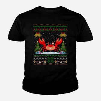 Funny Crabs Xmas Gift Santa Hat Ugly Crab Christmas Sweatshirt Youth T-shirt | Crazezy