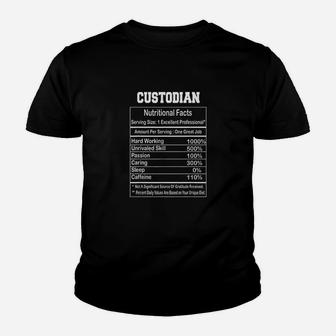 Funny Custodian Nutritional Facts Gift Youth T-shirt | Crazezy AU