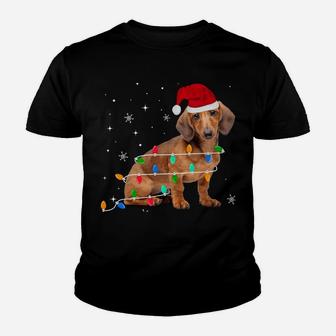 Funny Dachshund Christmas Light Gifts Xmas Sweatshirt Youth T-shirt | Crazezy DE